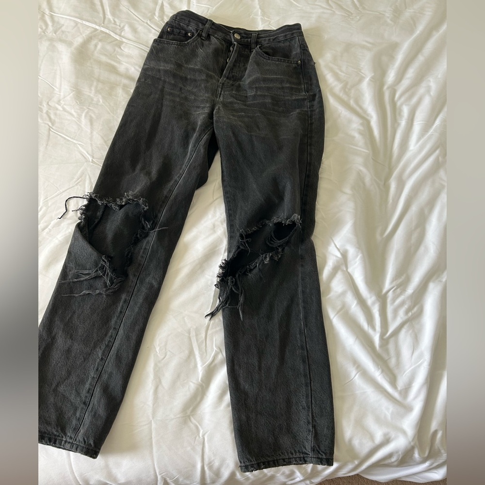 Distressed Black Jeans